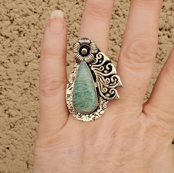 New Amazonite 925 Silver Ring. - Picture 4 of 16